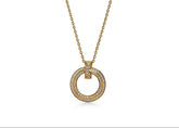 Infinity Circle Pendant in Gold with Pavé Diamonds